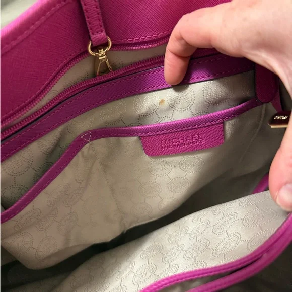 MICHAEL KORS Large Saffiano Leather Tote Bag Hot Pink - Picture 9 of 11
